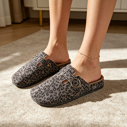 Women's Leopard Print Casual Mules