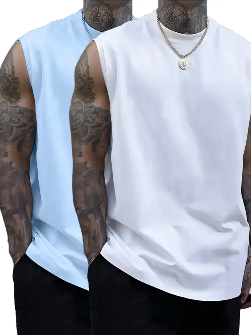 Men’s Sleeveless Crew Neck Casual Tank Top