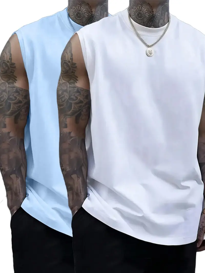 Men’s Sleeveless Crew Neck Casual Tank Top