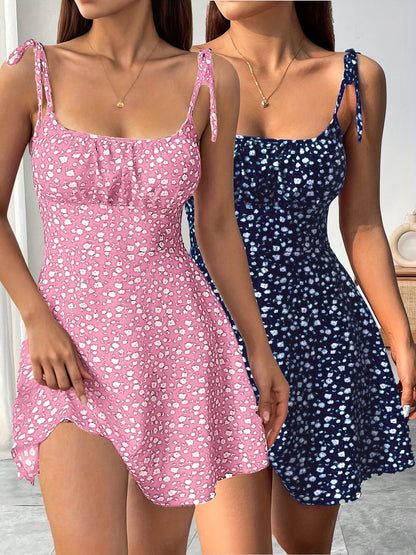 Women's Floral Tie-Back Camisole Dress Set