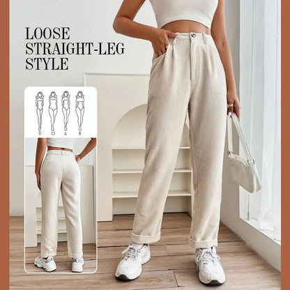 Women's Textured Straight Leg Trousers