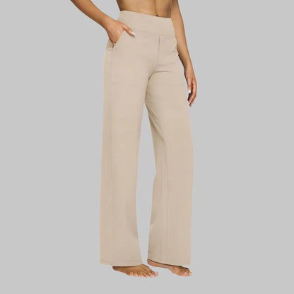 Women’s High-Waist Stretch Wide-Leg Trousers
