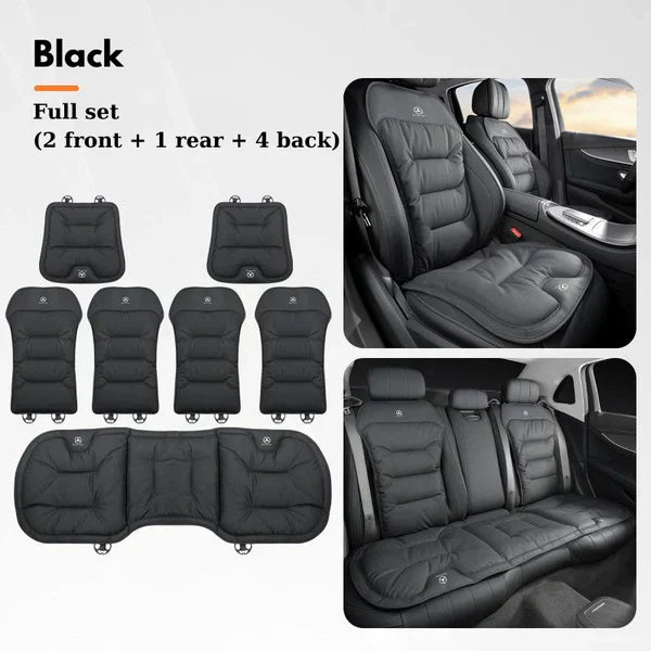 Soft Leather Car Seat Cushion Set with Anti Slip Silicone Backing