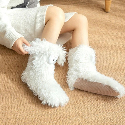 Fluffy Puppy-Design Cosy Anti-Slip Floor Socks