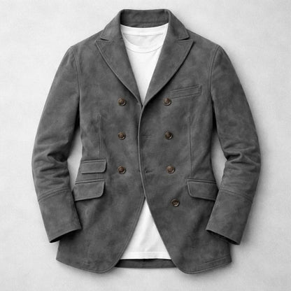 Men’s Heritage Suede Double-Breasted Tailored Jacket