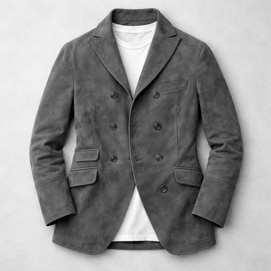 Men’s Heritage Suede Double-Breasted Tailored Jacket