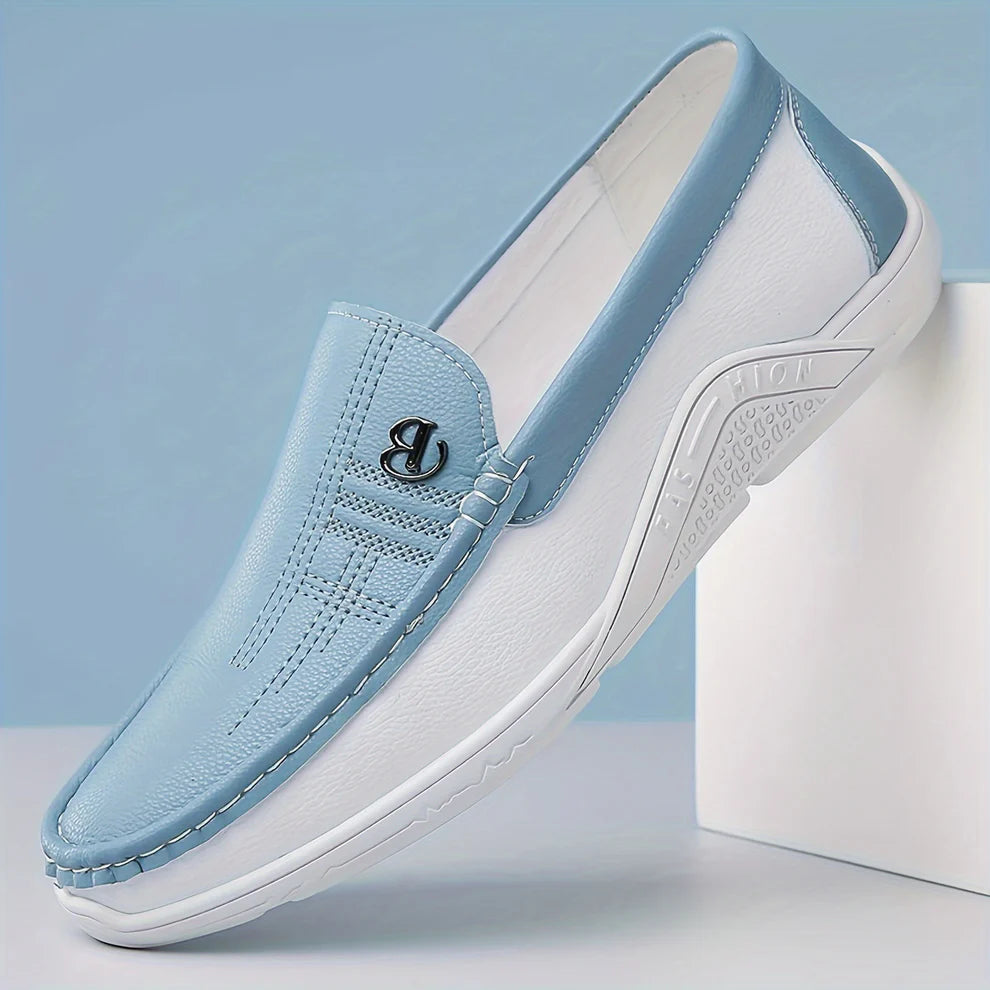 Men's Leather-Look Soft Sole Non-Slip Arch Support Loafers