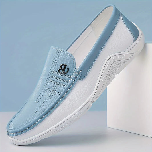 Men's Leather-Look Soft Sole Non-Slip Arch Support Loafers