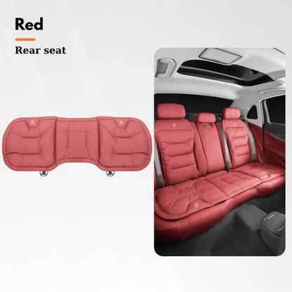 Soft Leather Car Seat Cushion Set with Anti Slip Silicone Backing