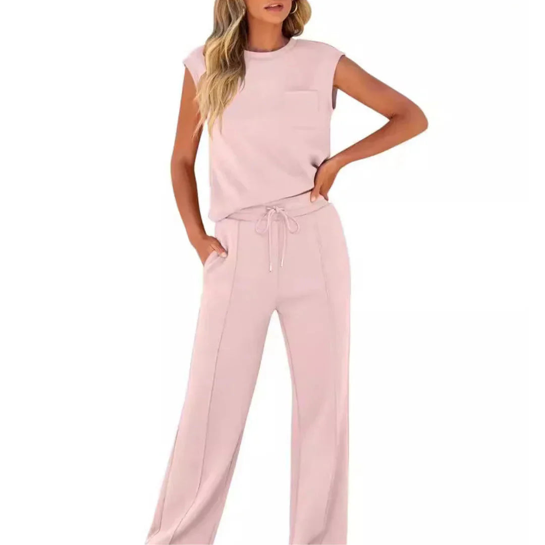 Women’s Relaxed Wide-Leg Coordinated Lounge Set