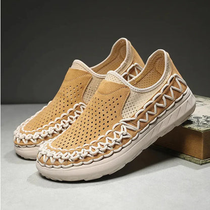 Men's Woven Perforated Slip-On Shoes