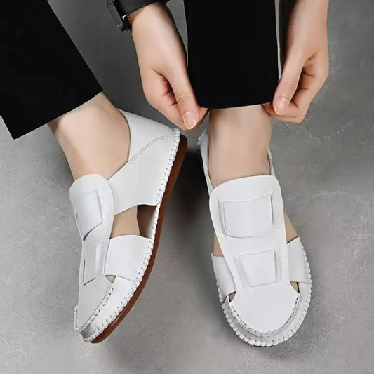 Men’s Leather-Look Comfort Slip-On Sandals