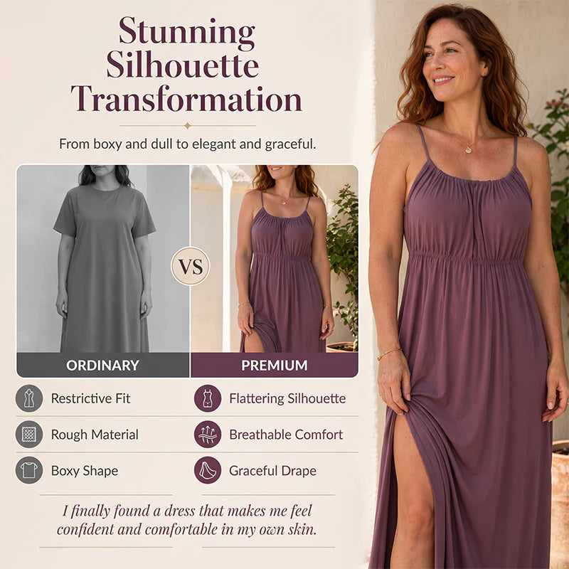 Women’s Drawstring Back Maxi Slip Dress