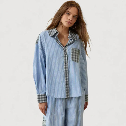 Women’s Relaxed Breathable Shirt and Trousers Pyjama Set