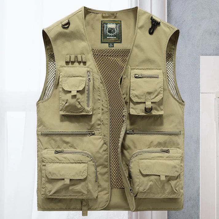 Men’s Breathable Multi-Pocket Mesh Cargo Vest