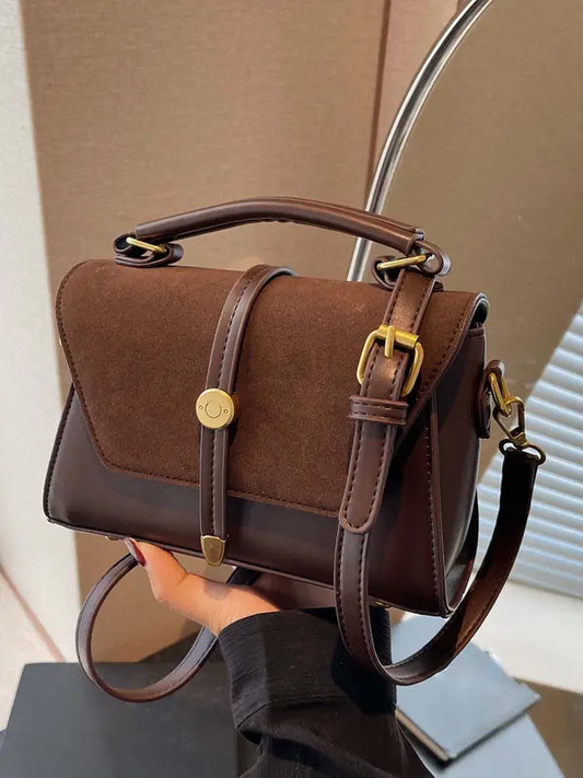 Women’s Contrast Stitch Small Square Crossbody Bag