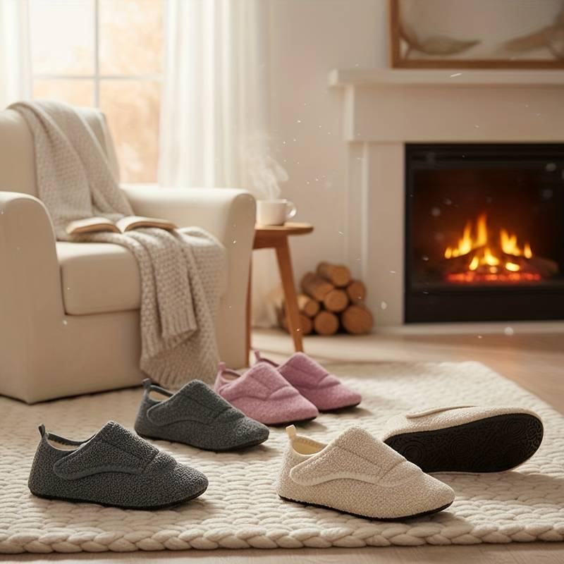 Women’s Wide Fit Adjustable Warm House Slippers