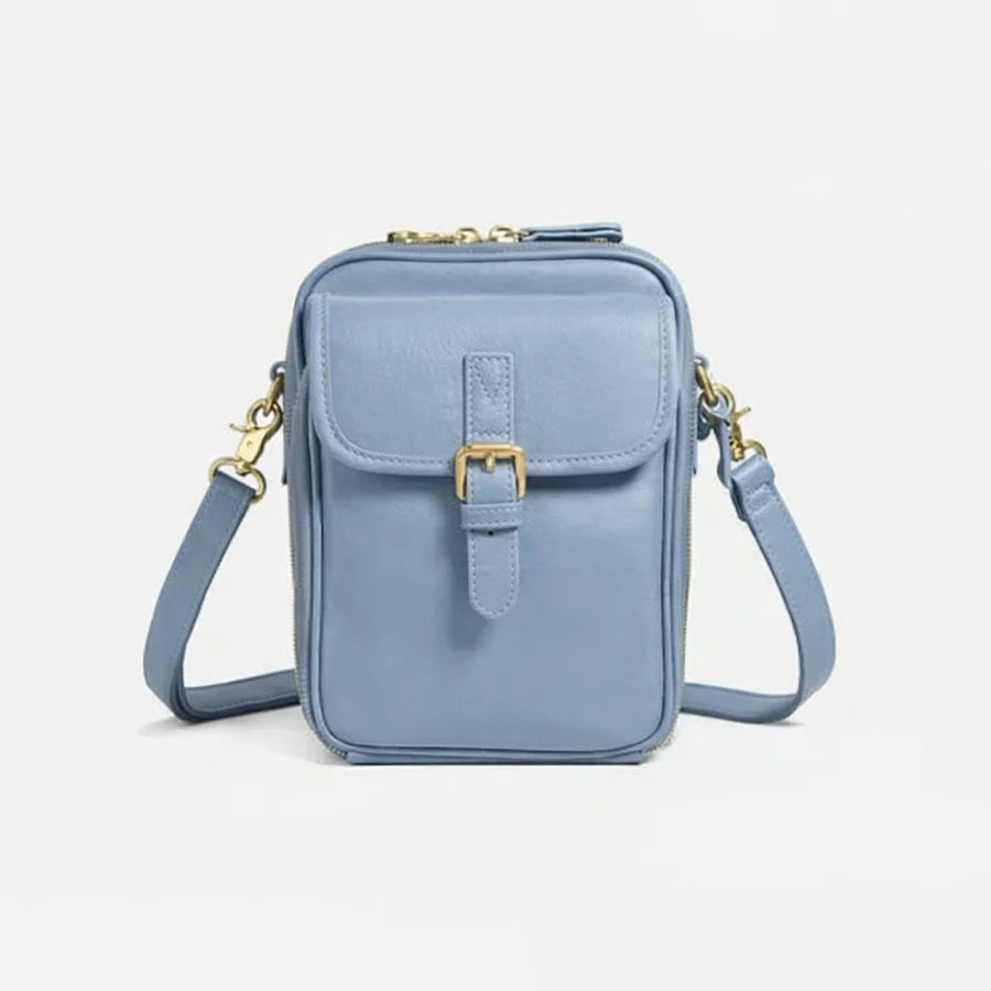 Women’s Compact Leather-Look Crossbody Handbag