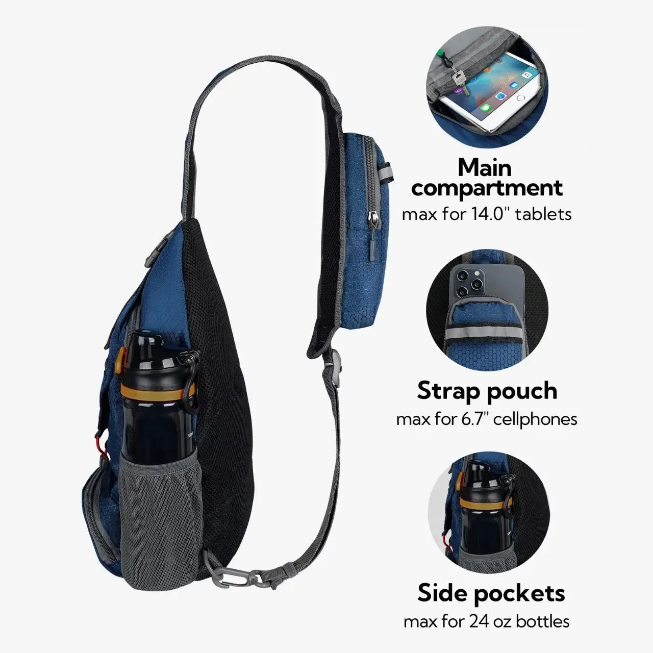 Multi-Pocket Travel Sling Bag