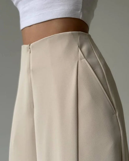 Women’s High-Waist Flowing Wide-Leg Trousers