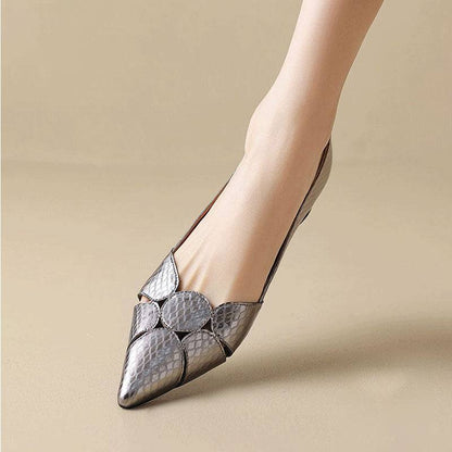 Women’s Textured Pointed Toe Slip On Flats