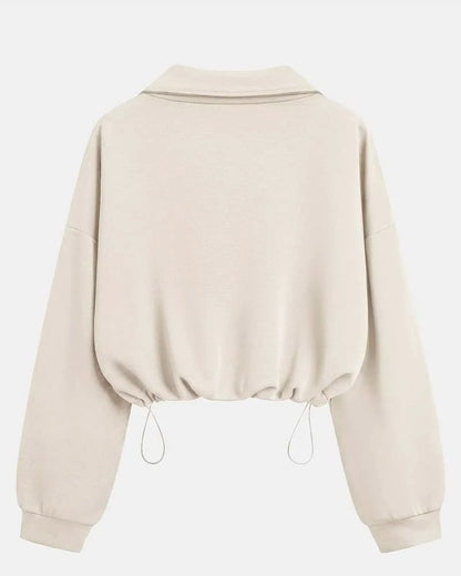 Women's Zip Waist Long Sleeve Sweatshirt