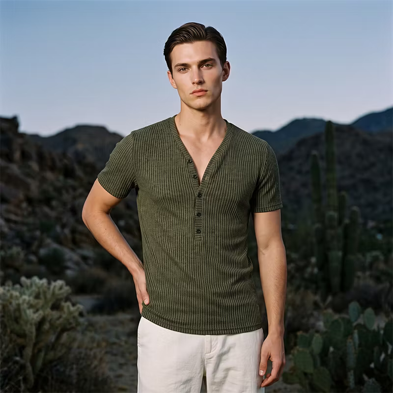 Men’s Short-Sleeve Henley T-Shirt