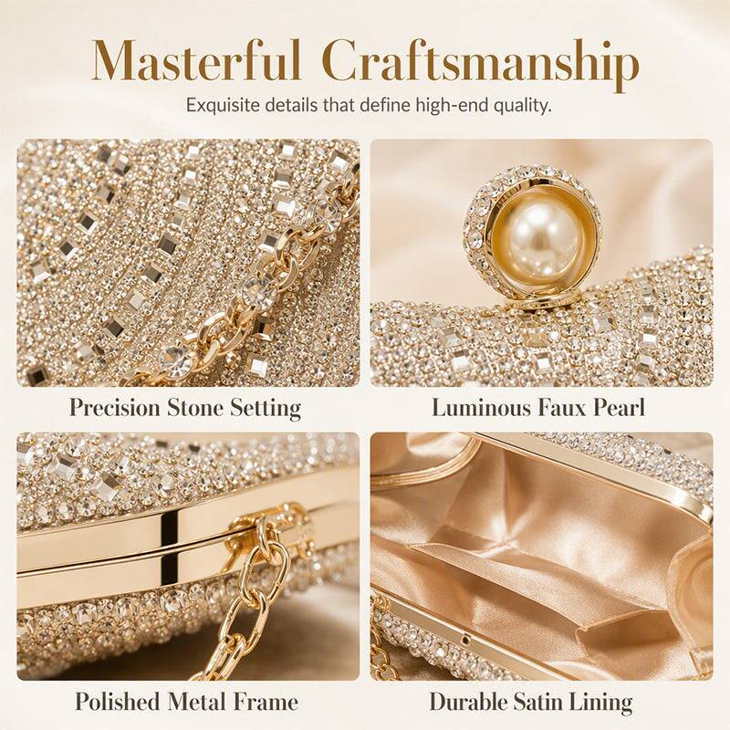 Women's Pearl Clasp Evening Clutch