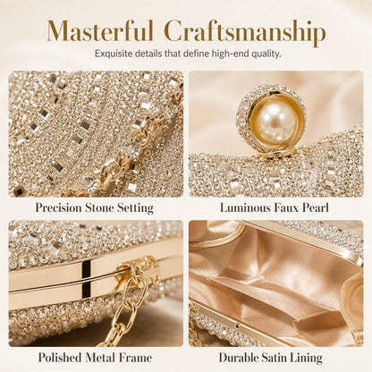 Women's Pearl Clasp Evening Clutch