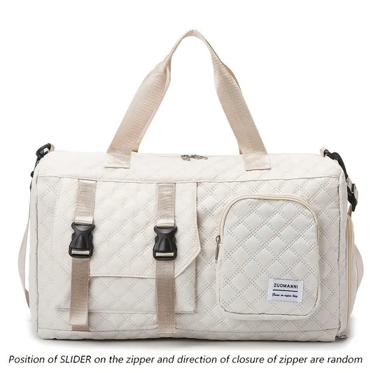 Spacious Argyle Nylon Travel Duffle Bag