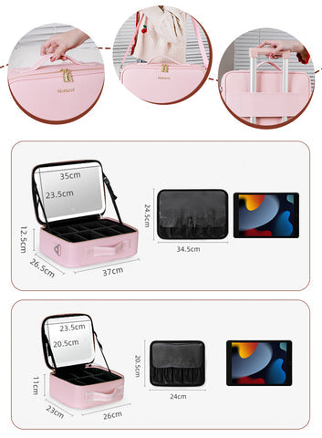 Women's LED Mirror Makeup Organiser Bag