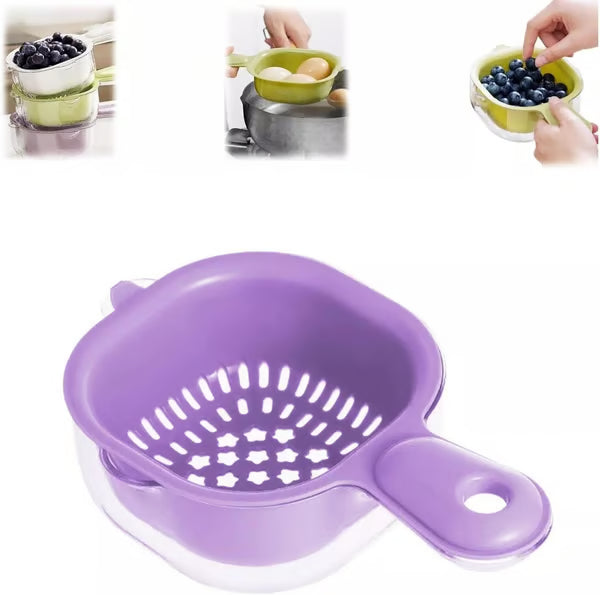 Dual-Layer Draining Bowl with Handle