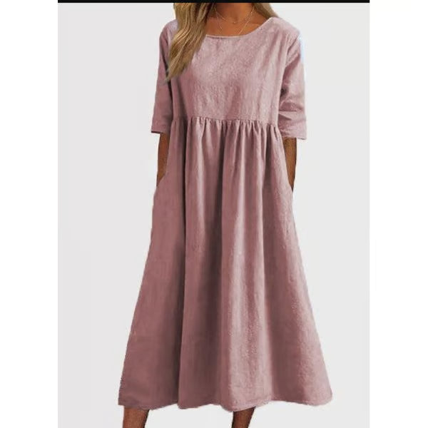 Women’s Relaxed Cotton-Linen Pocket Dress
