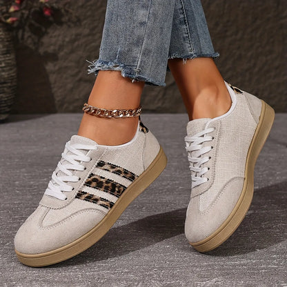 Women’s Retro Leopard Print Thick Sole Comfort Trainers