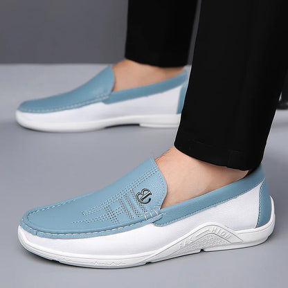 Men's Soft-Soled Leather-Look Slip-On Casual Shoes