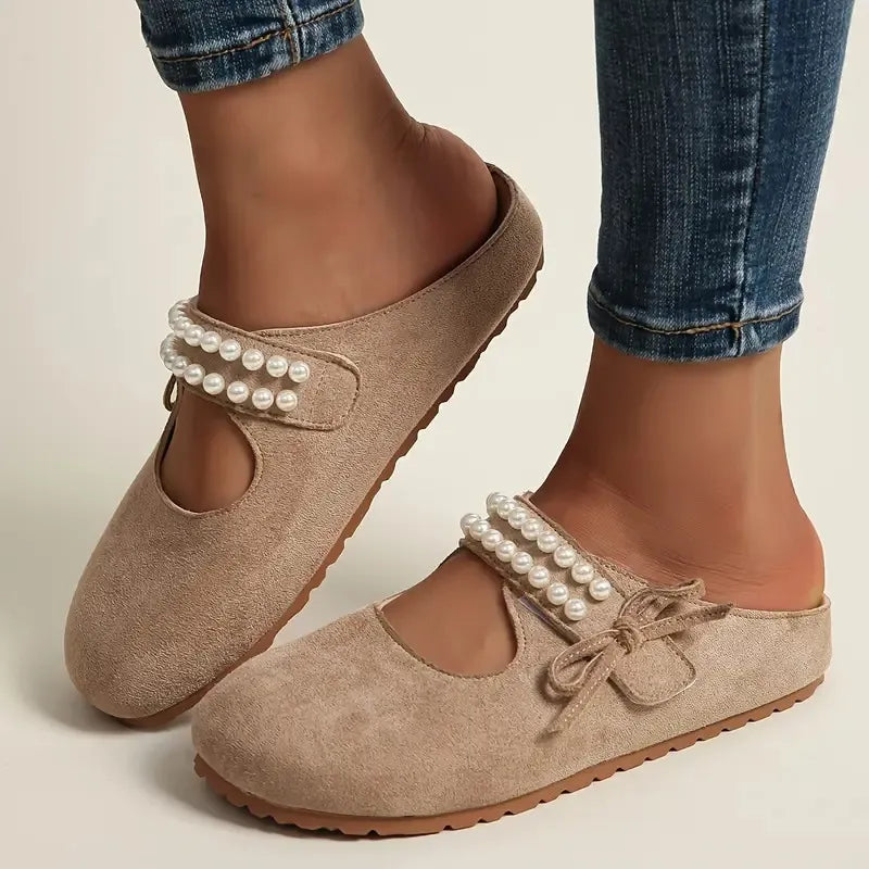 Women's Pearl Bow Support Flats