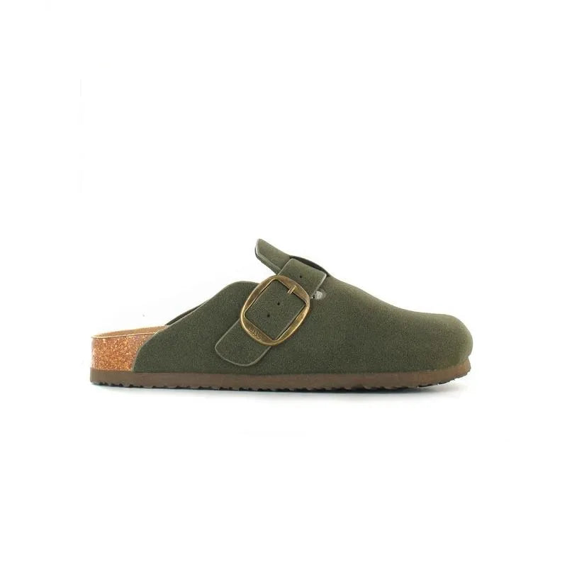 Women’s Cushioned Buckle Slip-On Mules