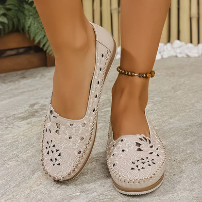 Women’s Breathable Hollow Embroidered Comfort Loafers