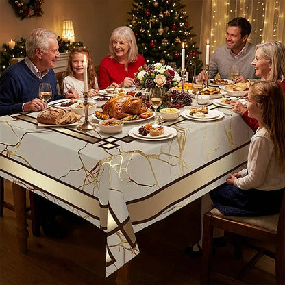 Marble Pattern Waterproof Dining Tablecloth