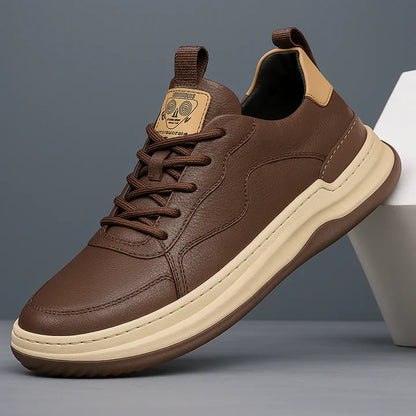 Men’s Leather-Look Cushioned Trainers