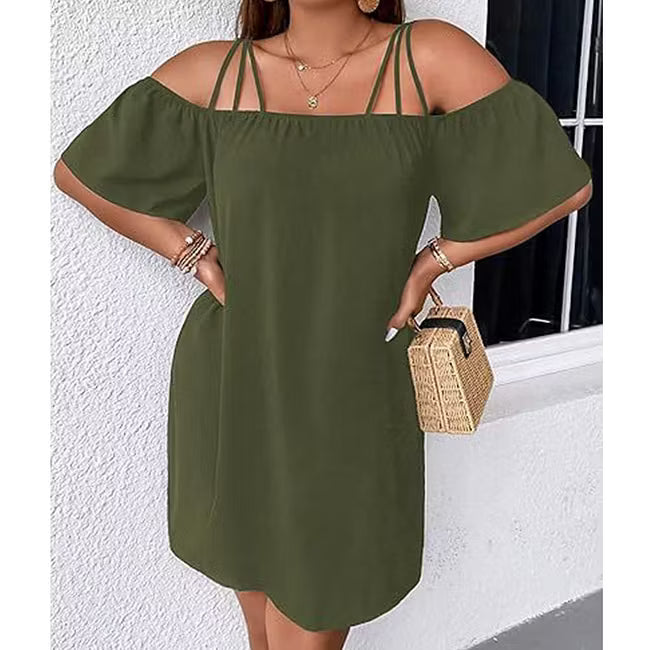 Women’s Cold-Shoulder Strap Mini Dress