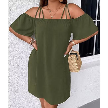 Women’s Cold-Shoulder Strap Mini Dress