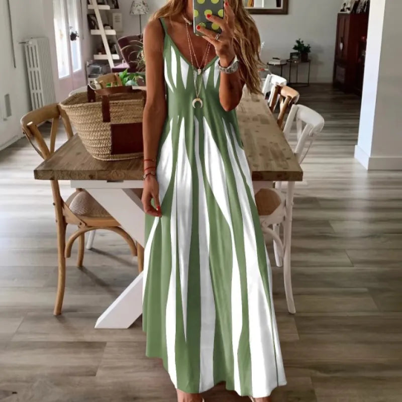 Women's Abstract Print Cami Maxi Dress