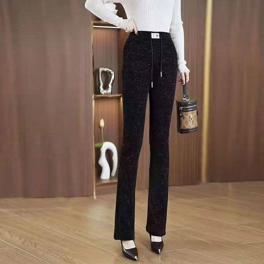 Women’s Fleece Lined Elastic Waist Casual Trousers