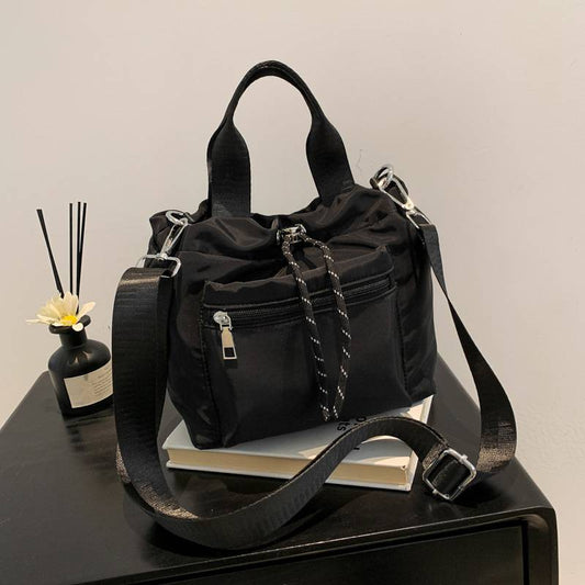 Women’s Nylon Drawstring Bucket Shoulder Bag