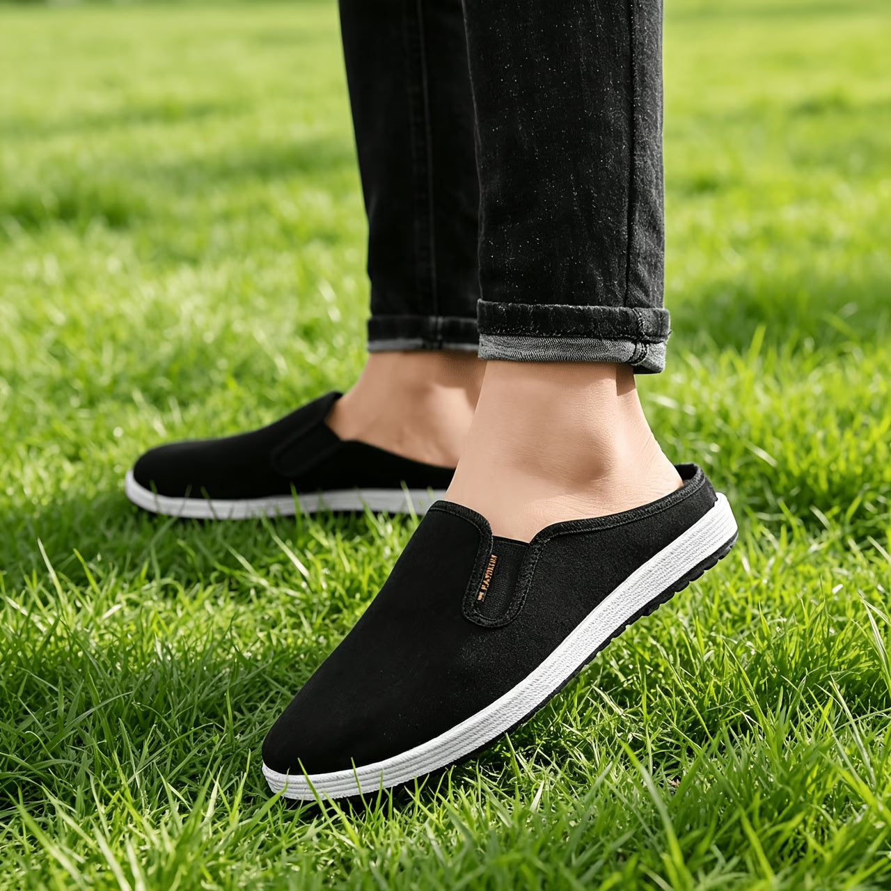 Men's Wide Toe Casual Mule Slides