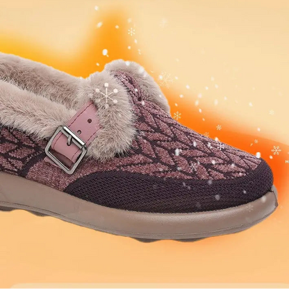 Women’s Fur-Lined Knit-Upper Slip-On Winter Snow Shoes