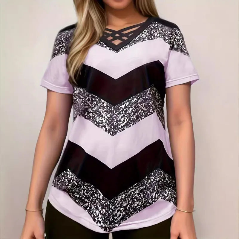 Women's Cross-Front V-Neck T-Shirt