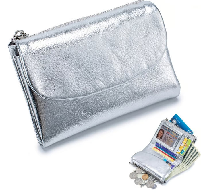 Pebble-Grain Leather-look RFID Wallet