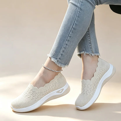 Women's Knit Slip On Casual Trainers